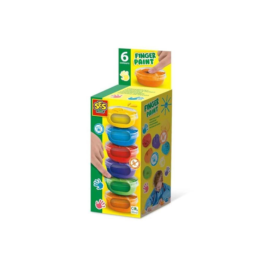 SES Creative Finger Paint 6 Colours 6 × 45 ml