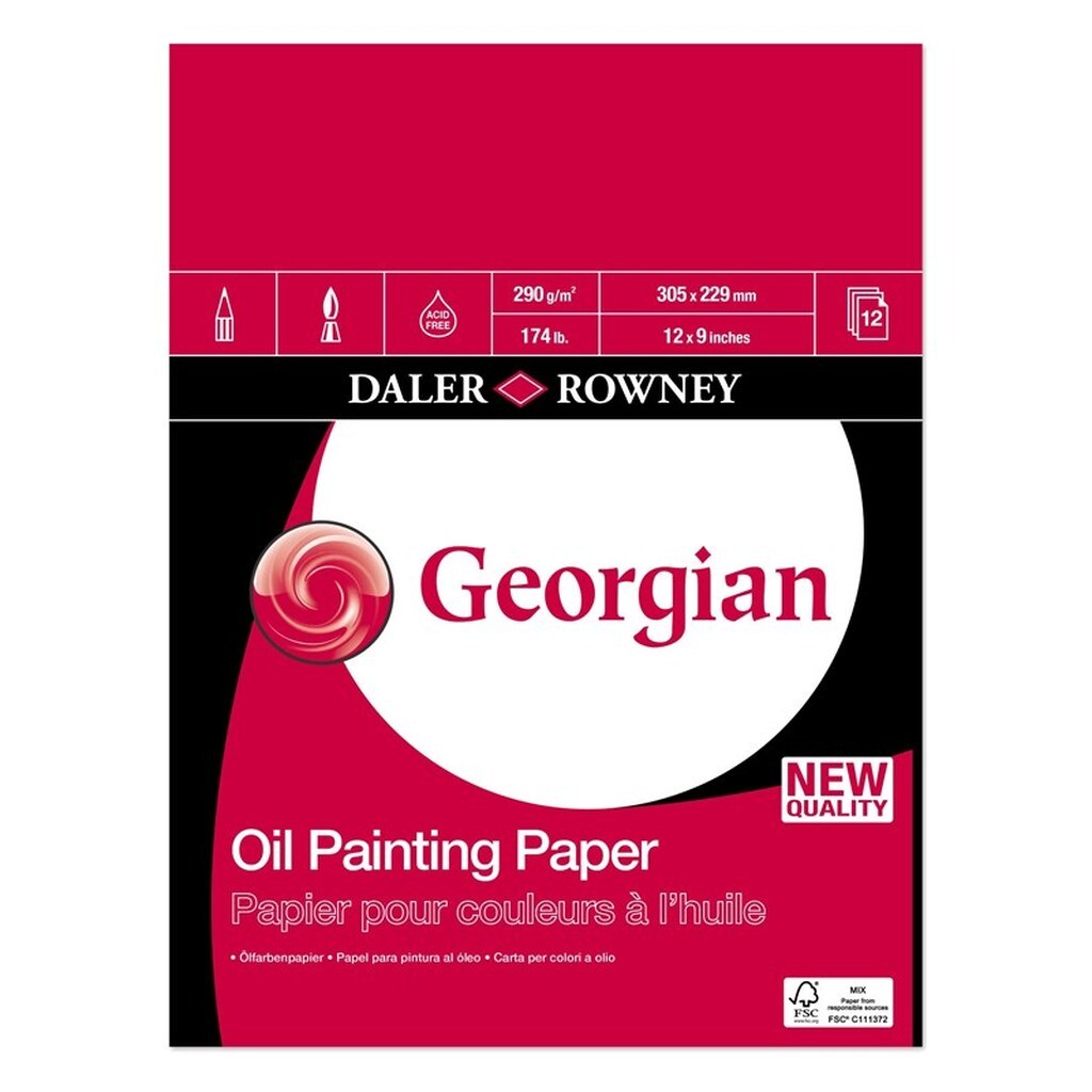 Daler-Rowney Georgian Oil Paper Pads 12 Sheets 290G 12x9"