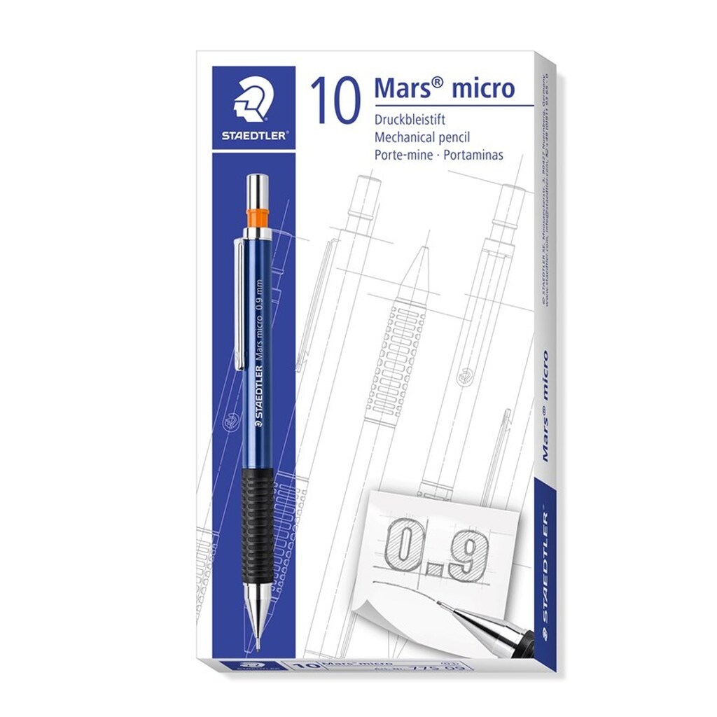Staedtler MARS MICRO PENCIL, 10 STK, 0,9mm BLÅ