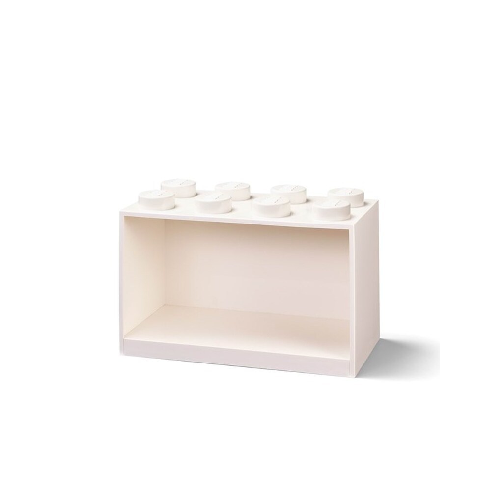 LEGO BRICK SHELF 8  KNOBS- WHITE