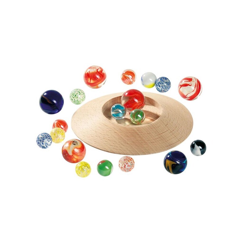 Goki Wooden Marble Pot with Marbles