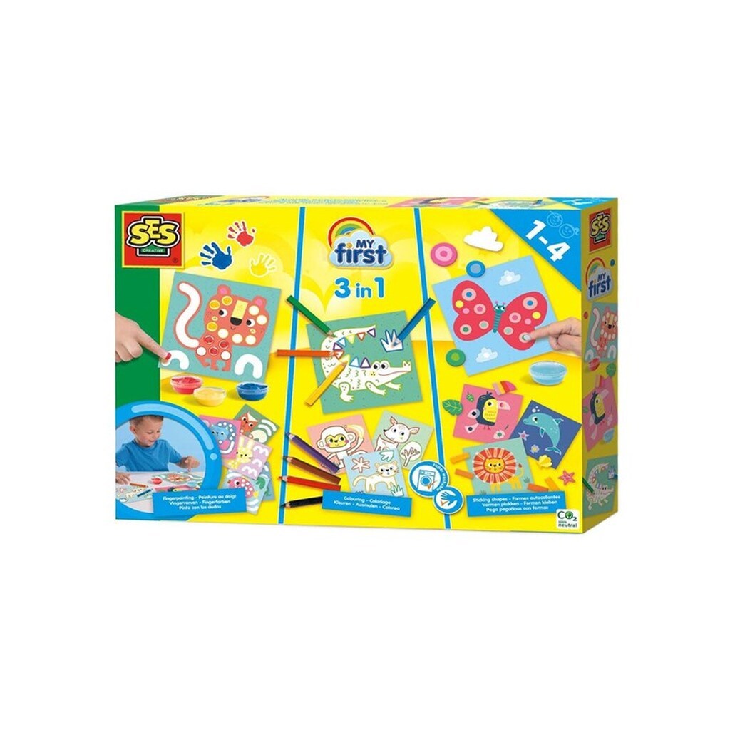 SES Creative My First - 3in1 Finger Painting Coloring Pasting Shapes