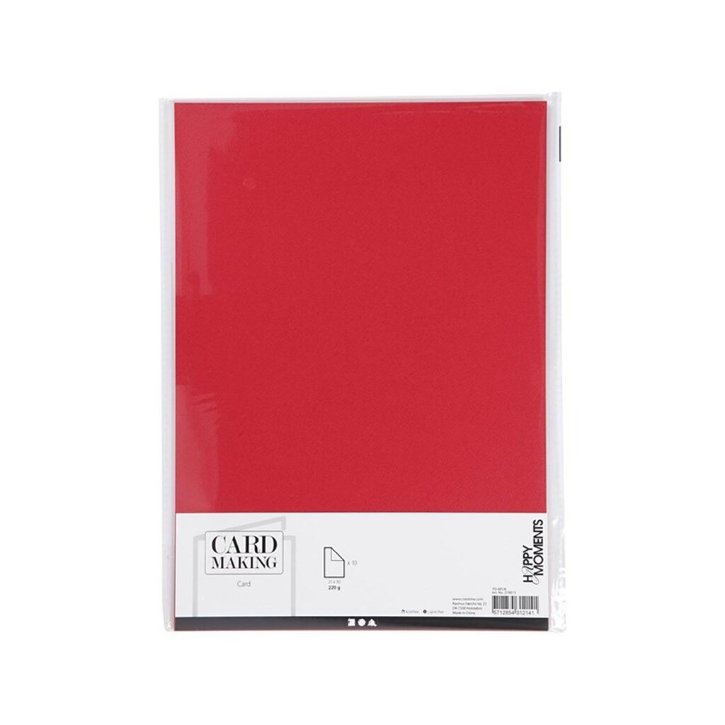 Creativ Company - Cardboard Red A4 220g 10 pcs.