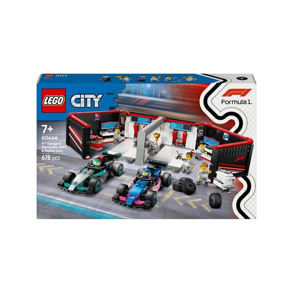 LEGO City 60444 F1®-garage: Mercedes-AMG og Alpine-biler