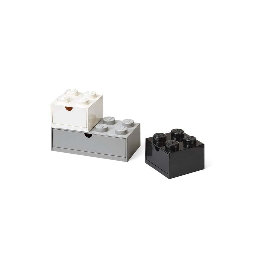 LEGO DESK DRAWER SET - BLACK GREY &amp; WHITE