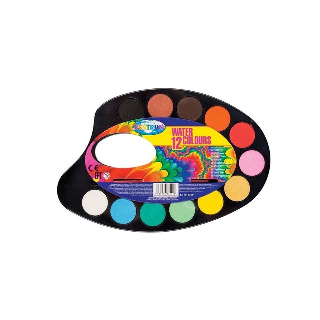 CENTRUM Farvelade 12 farver + pensel.