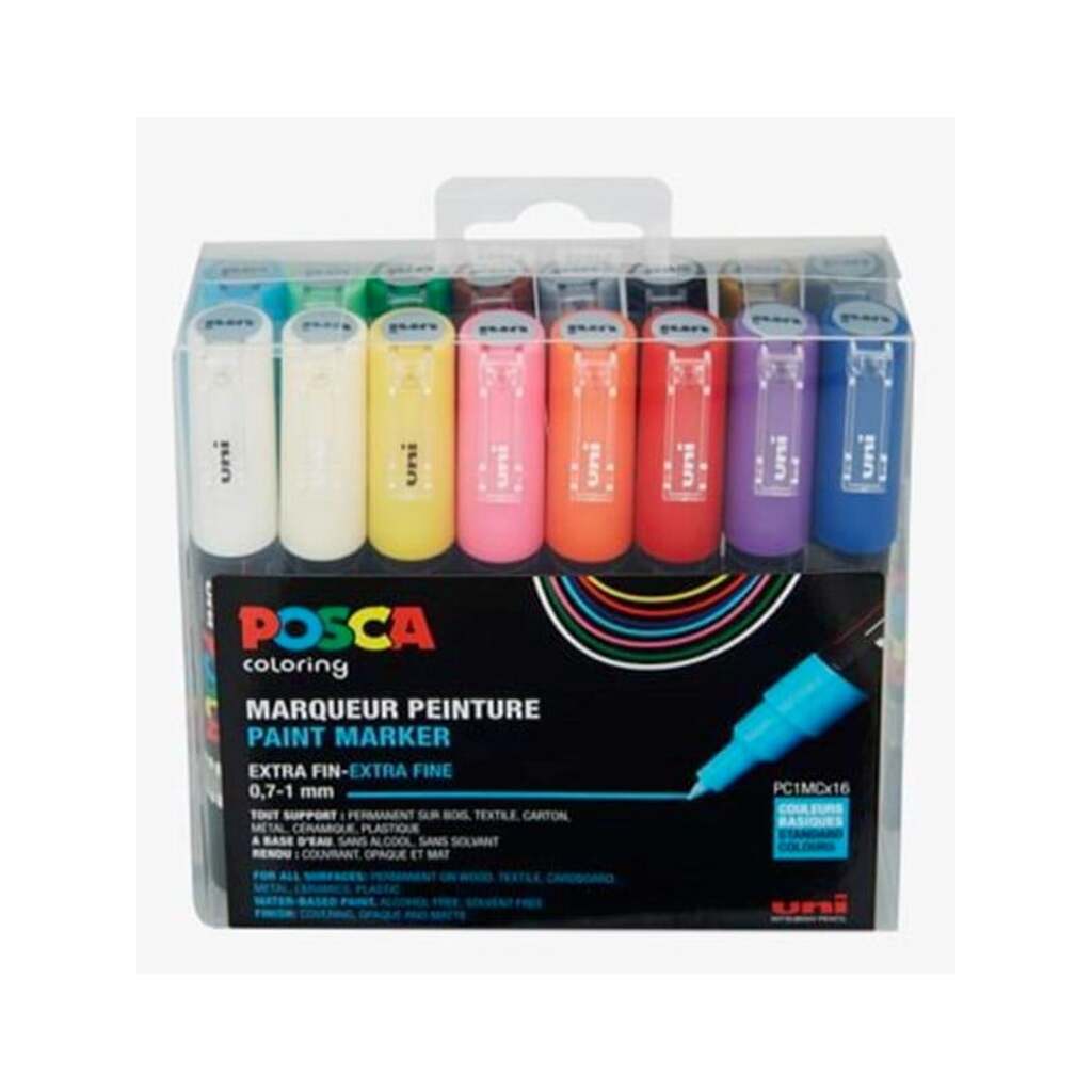 POSCA  marker sæt PC-1M 16 ass. std. farver