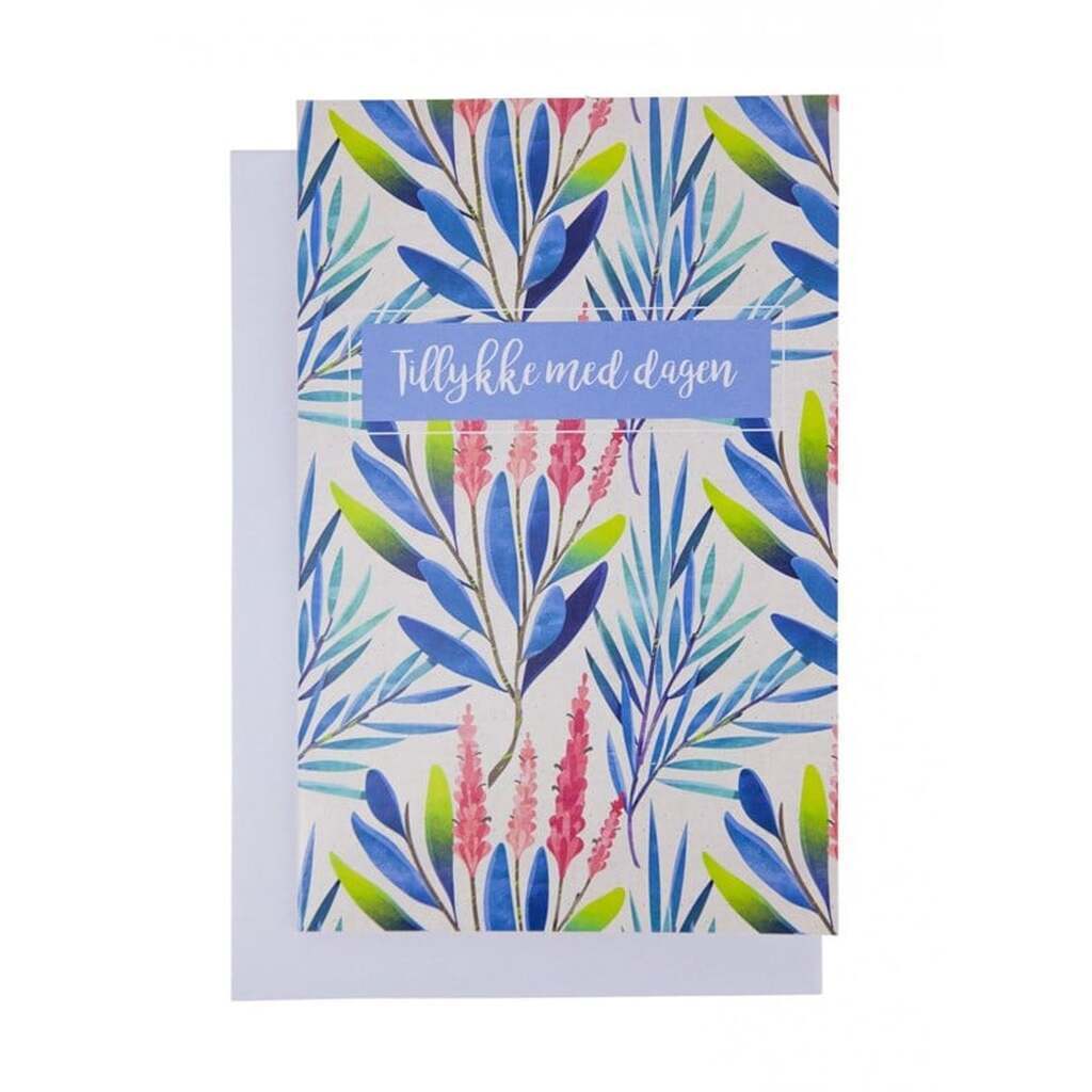 SCANSEASON KORT MED KUVERT, 11X17CM, BLÅ BLOMST