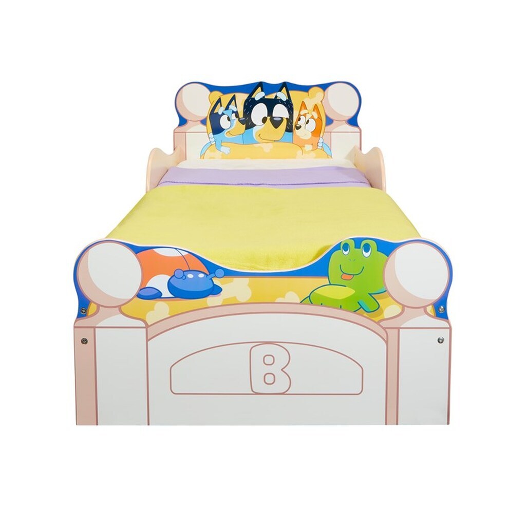 Bluey Kids Toddler Bed with Printed Storage Drawer