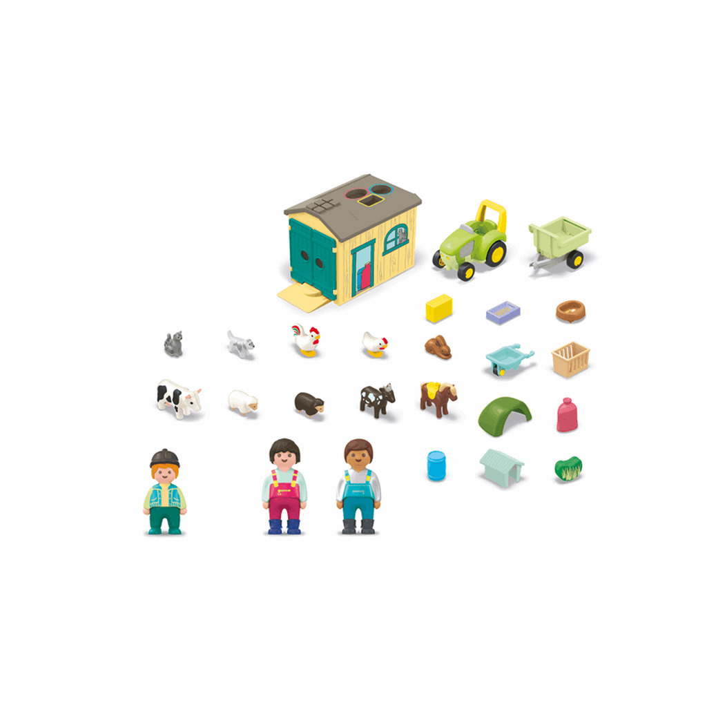 Playmobil Junior - Junior bondegårds-eventyr med traktor, trailer og dyrevenner