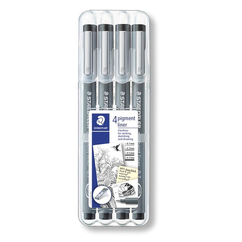 Staedtler STAEDTLER Pigment Liner 4 ass/boks