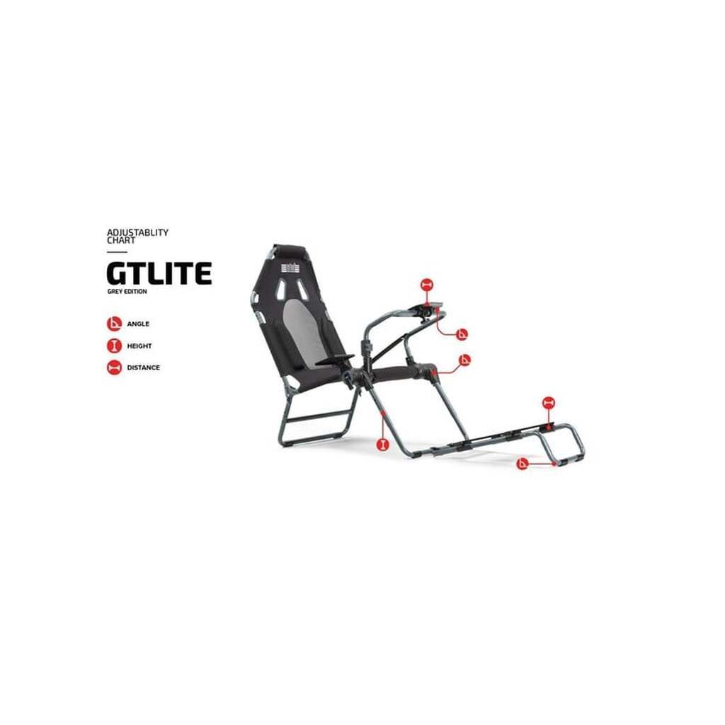 Next Level Racing GT Lite Racing Foldable Cockpit - Grey Sim racercockpit - Stof - Op til 130 kg