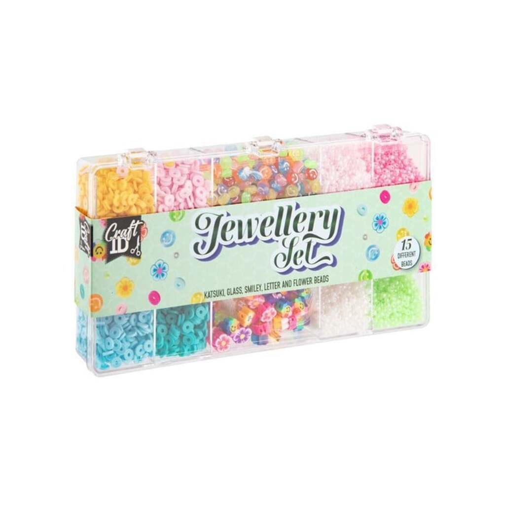 Creative Craft Group Jewellery set. 5 diff.perler og trans. t