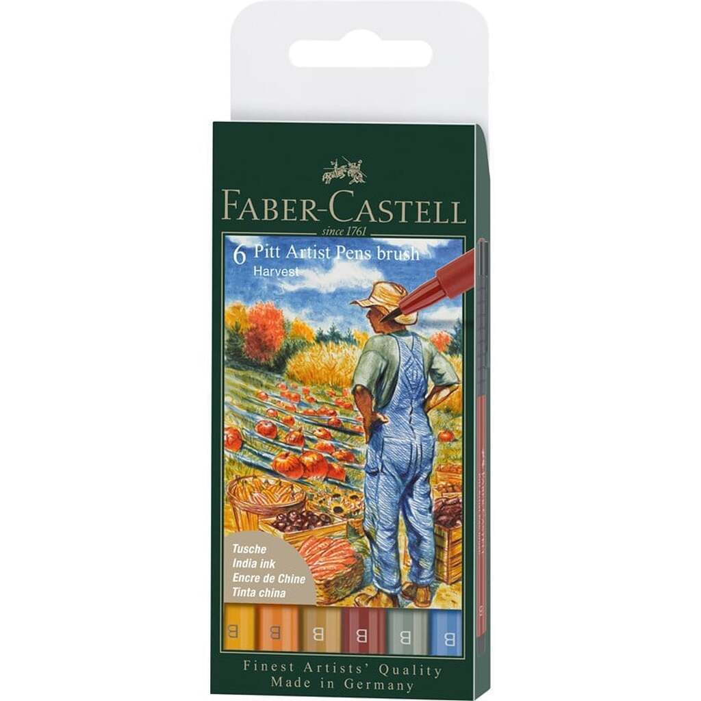 Faber-Castell Pitt artist pen B Harvest 6 ass