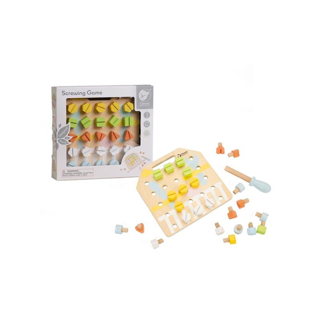 Classic World Wooden Screwboard Coordination Game 27pcs.