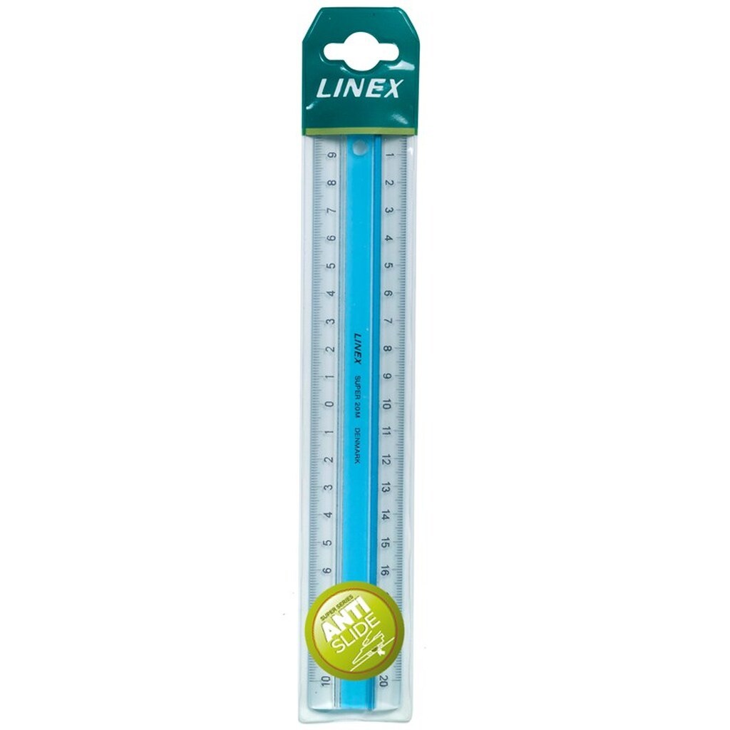 Linex Lineal  Super 20Cm Akryl Lys Blå