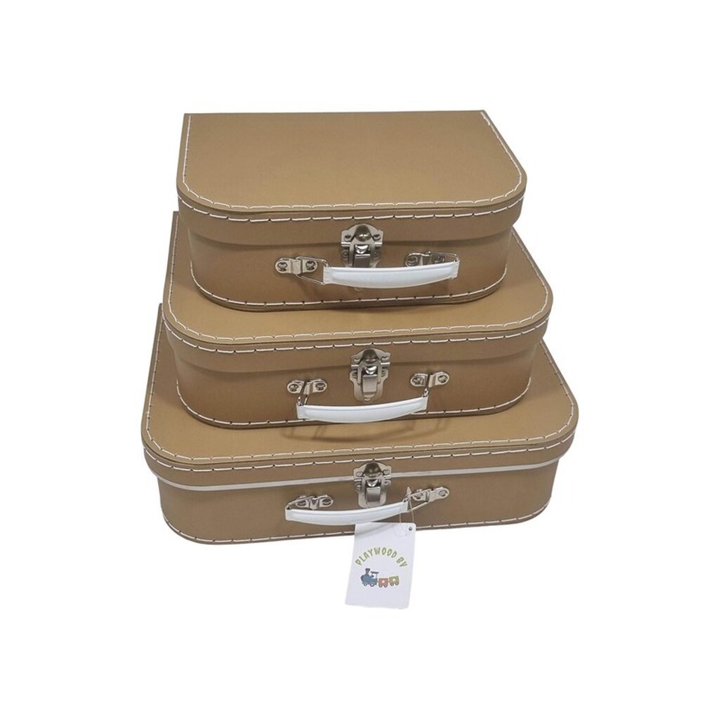 Playwood - Cardboard Suitcase Set Brown 3 pcs.