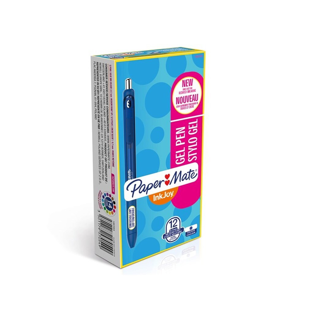Paper Mate InkJoy Gel Pens | Medium spids (0,7 mm) | Mørkeblåt blæk | 12 styk