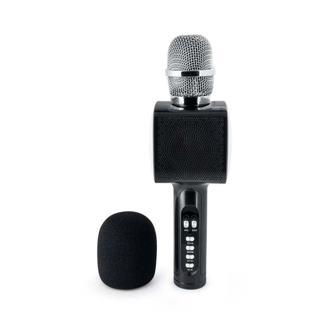 BigBen Interactive Party Karaoke Microphone with LED + Bluetooth - Black
