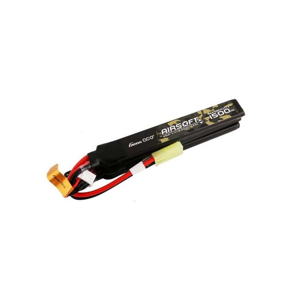 Gens ace &amp;Tattu 25C 1500mAh 3S1P 11.1V Nunchuck 3X Airsoft Gun Lipo Battery with Mini Tamiya Plug