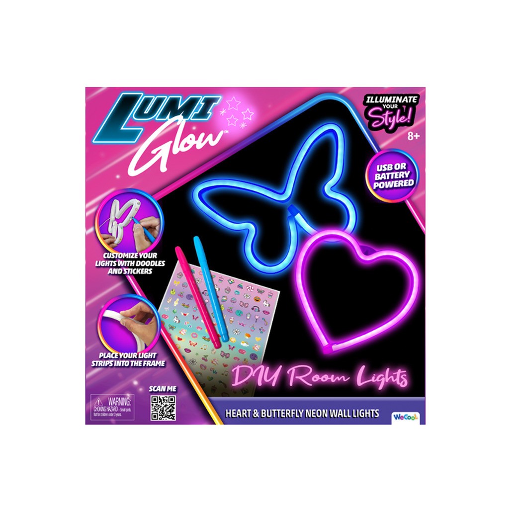 iLY  DIY Heart &amp; butterfly neon wall light