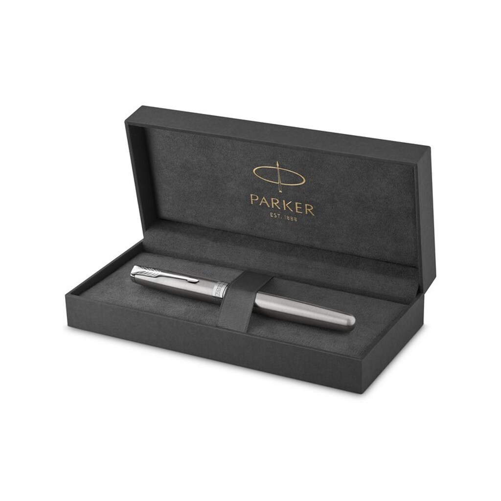 Parker Sonnet-fyldepen | rustfrit stål med detaljer i palladium | medium spids | gaveæske