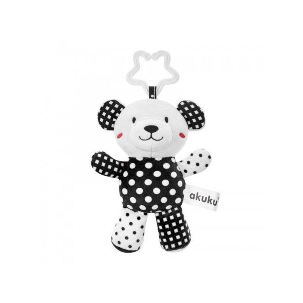 Akuku Plush hanging toy black/white BEAR