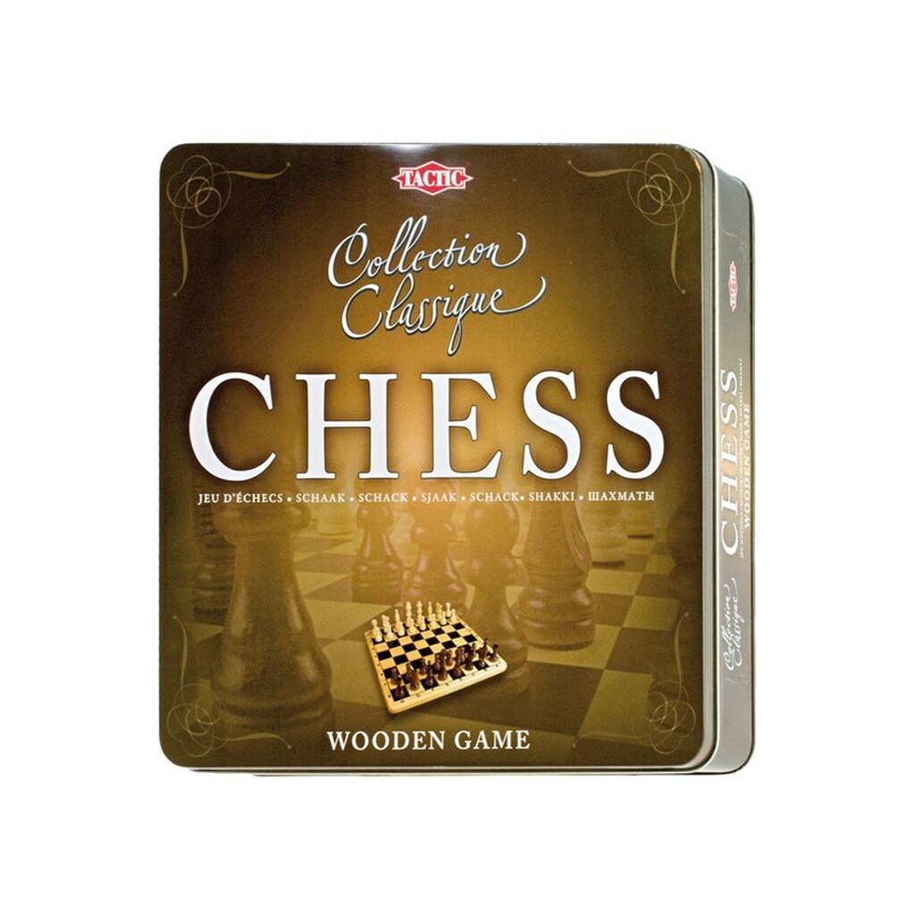 Tactic Wooden Chess in Tin box