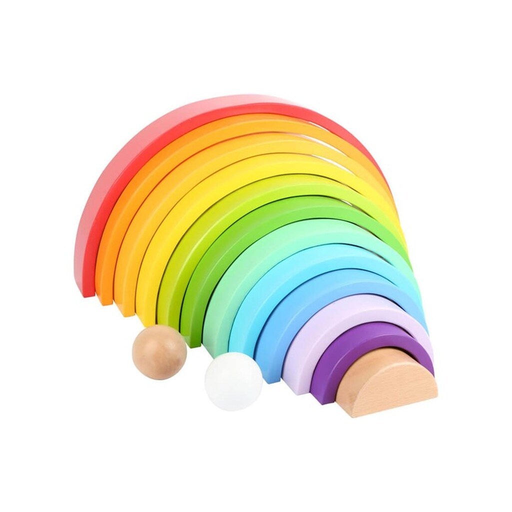 Small Foot - Wooden Building Blocks Rainbow XL 14