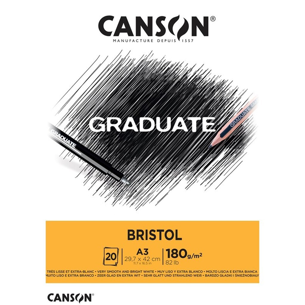 Canson Graduate Bristol A3 180G Pad 20 SH