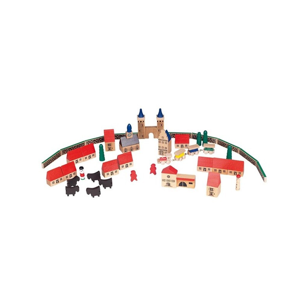 Goki Wooden Medieval Village 46 pcs.