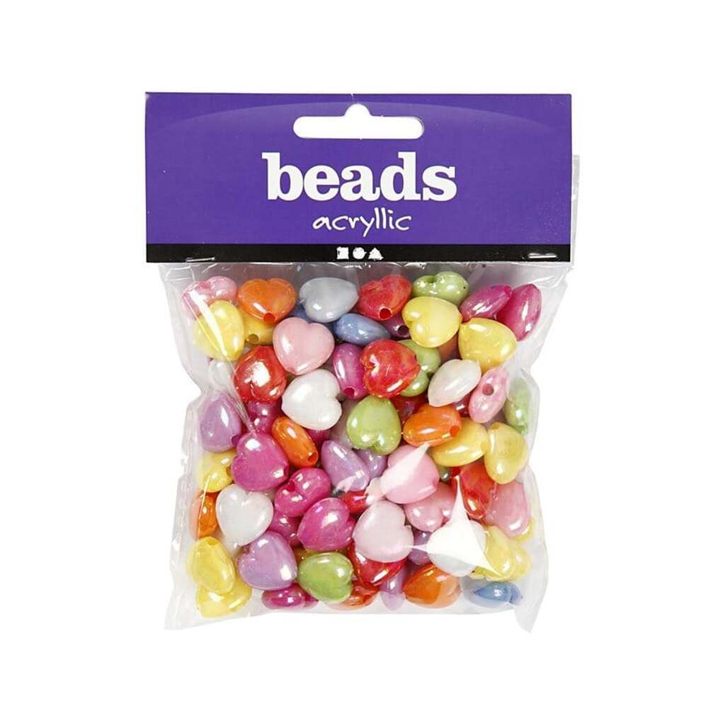 Creativ Company Plastic Beads Heart 125ml