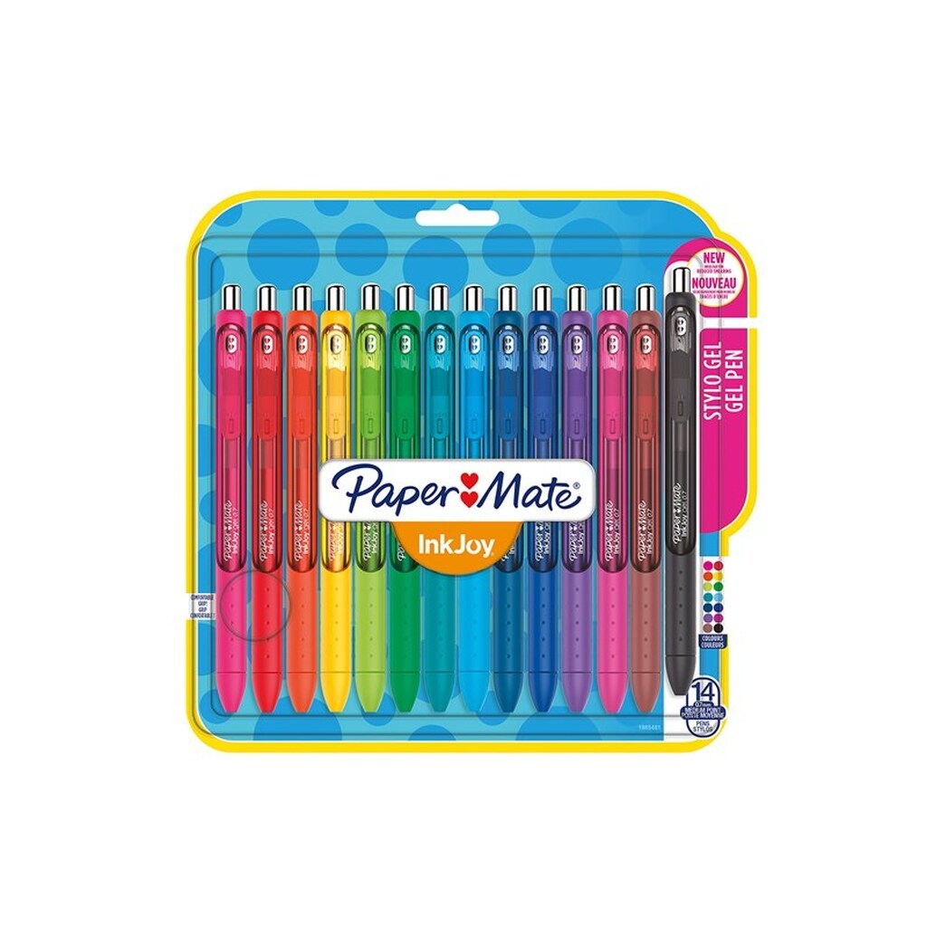 Paper Mate InkJoy Gel Pens | Medium spids (0,7 mm) | Forskellige farver | 14 styk