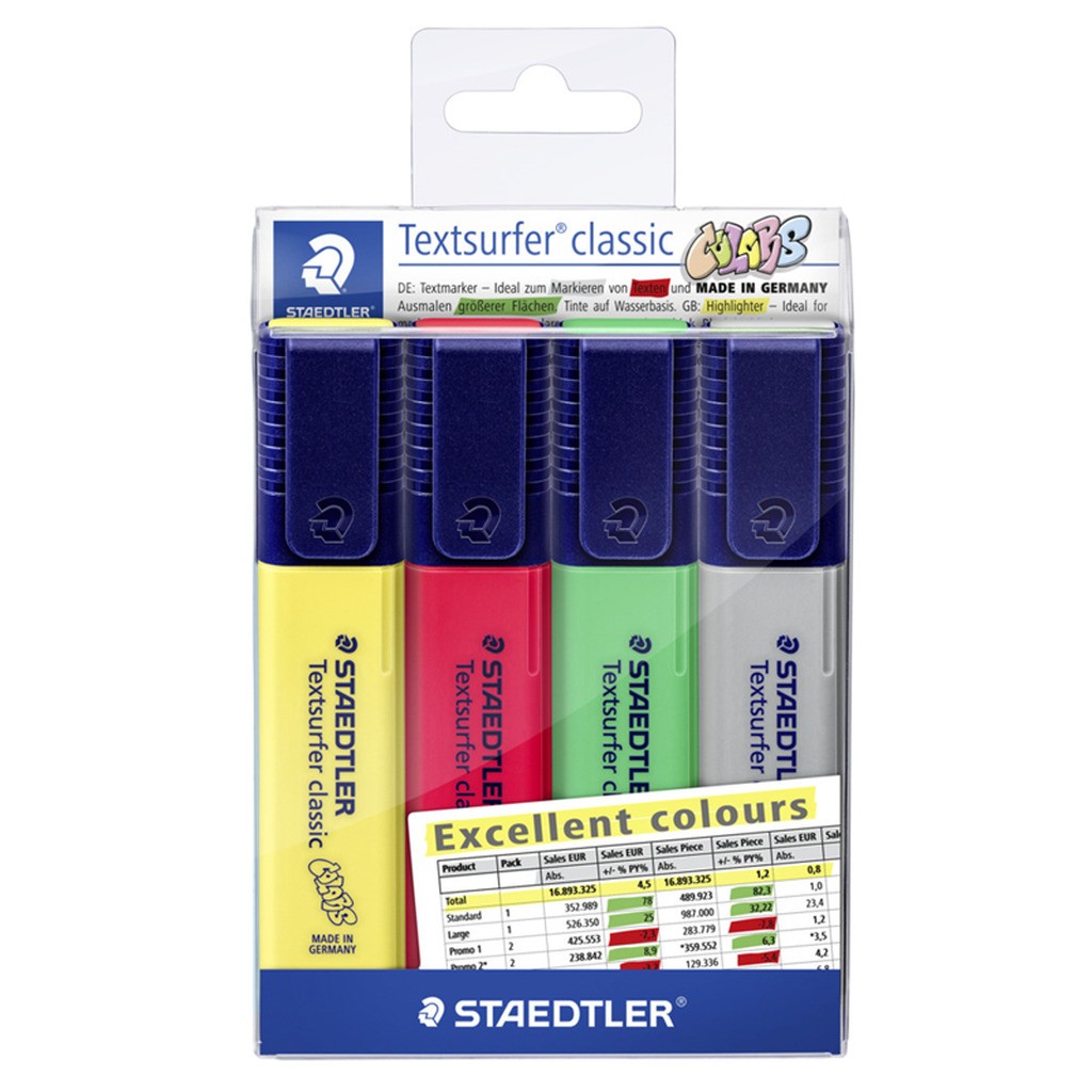 Staedtler Textsurfer Classic Excel, 4 ass/etui