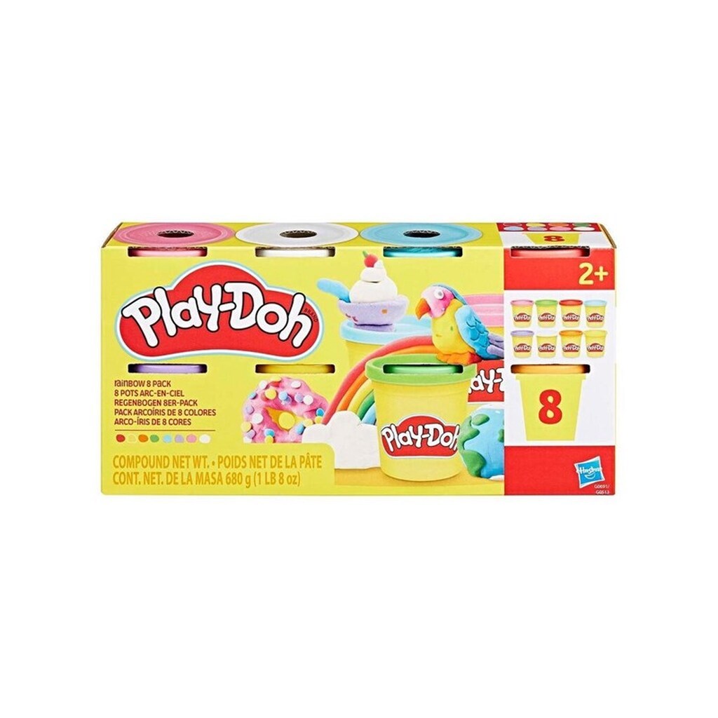 Play-Doh Rainbow 8 Pack Solid 680G