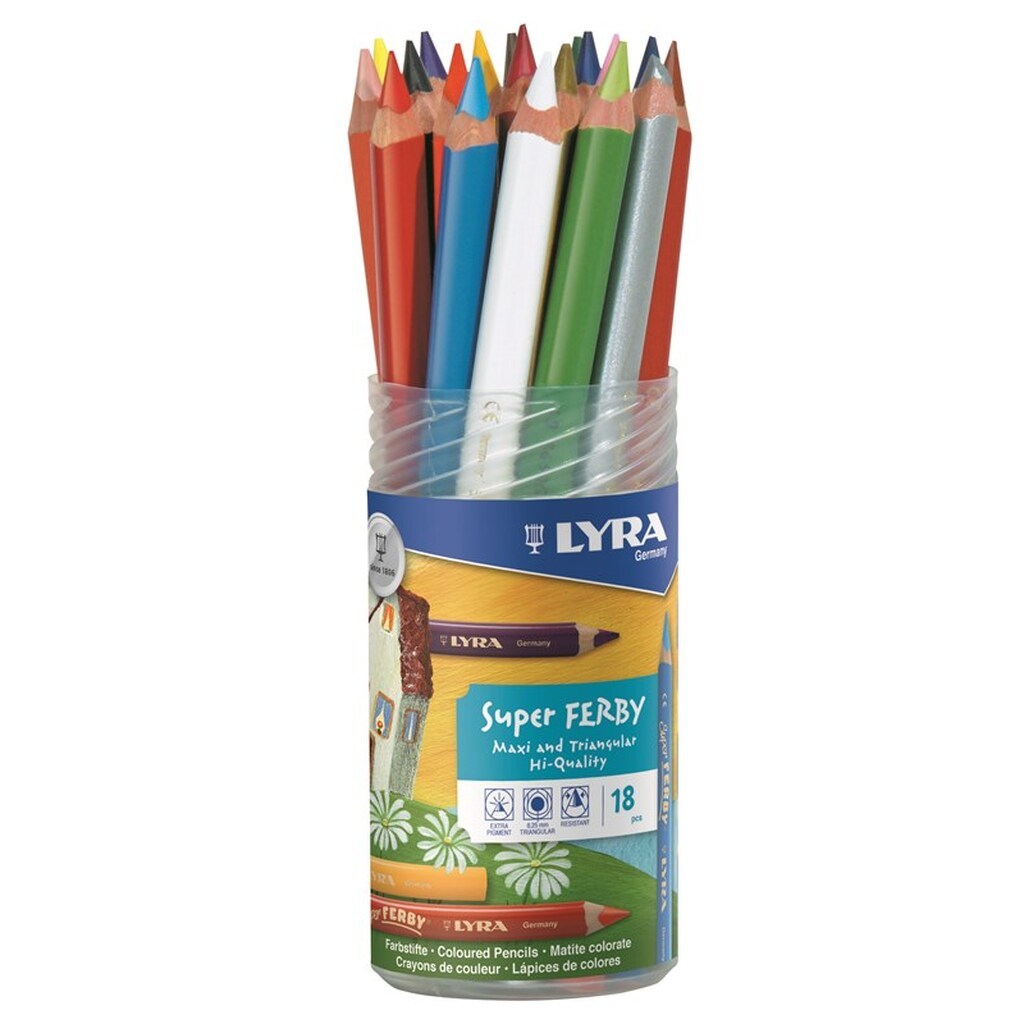 Lyra Super Ferby Lacquered Plastic Tube 18 pcs