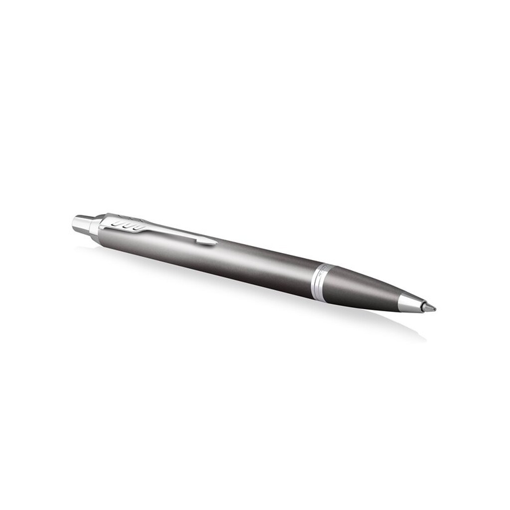 Parker IM Writing Rituals Kuglepen | Grå finish | Krombeklædning | Medium spids | Blå blækpatron | Gaveæske