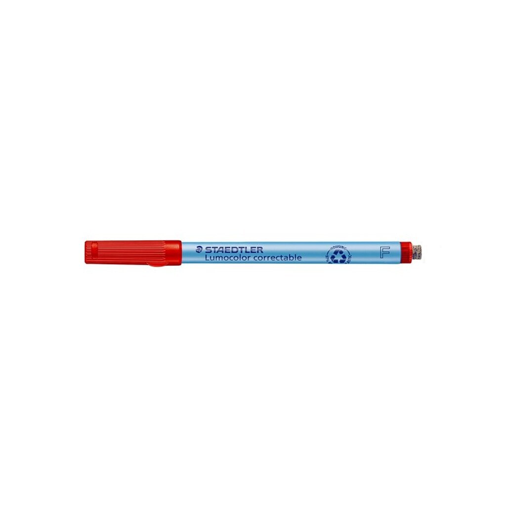 Staedtler LUMOCOLOR CORRECTABLE F 0,6mm rød, ÆSKE 10 STK