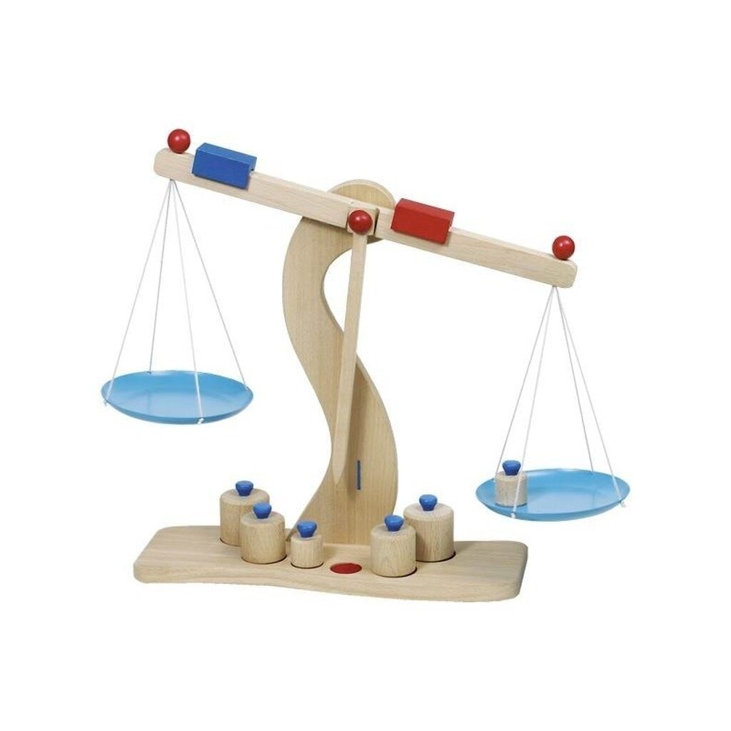 Goki Wooden Scale with Metal Weights