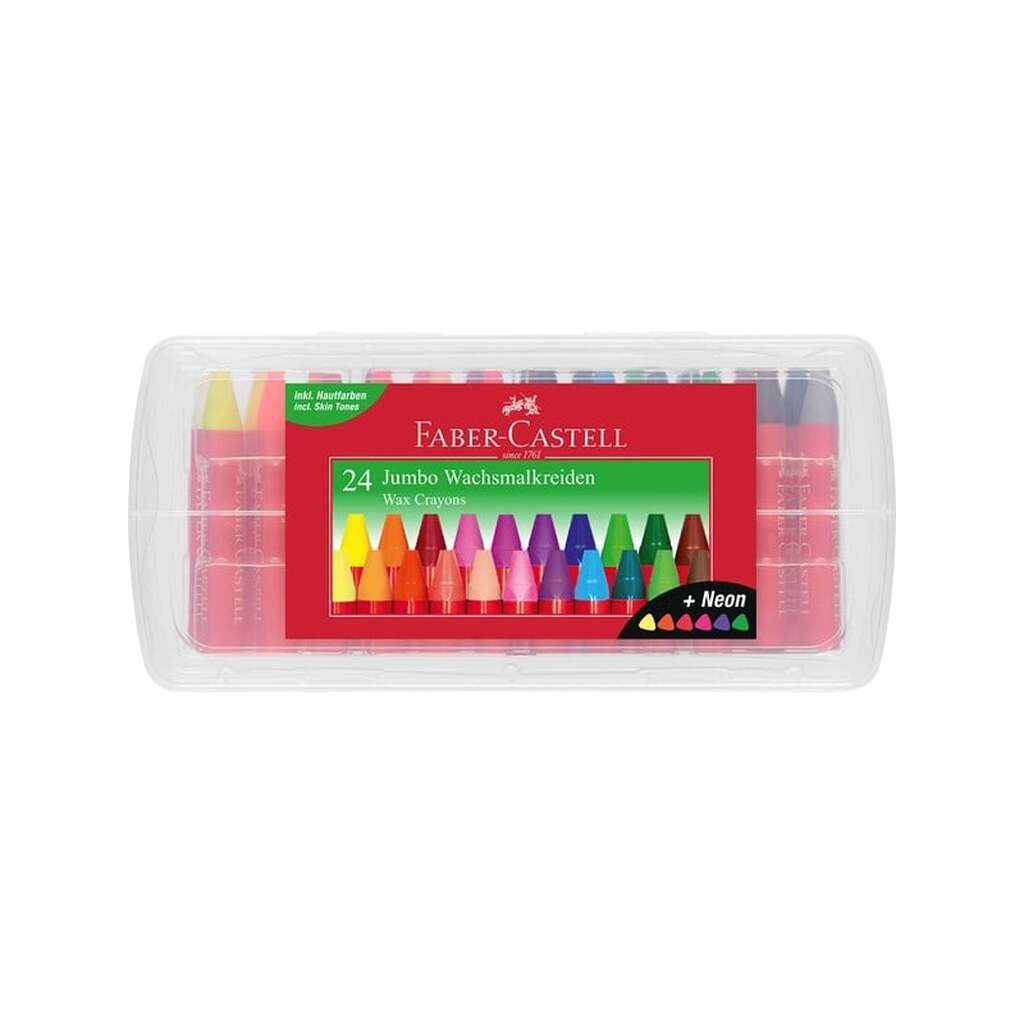 Faber-Castell Jumbo Wax Crayons box 24 ass