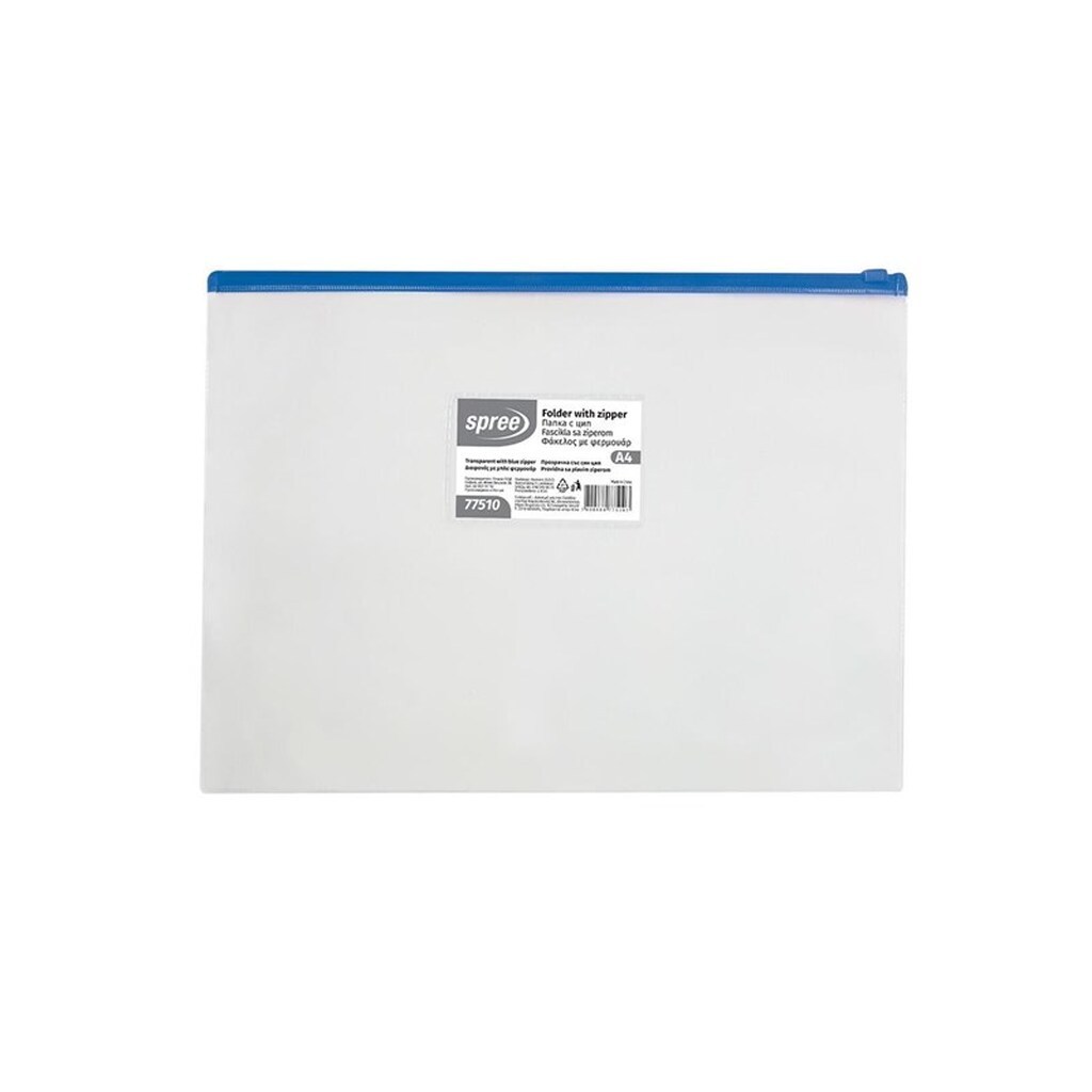 SPREE Lynlåspose A4 Blå lynlås