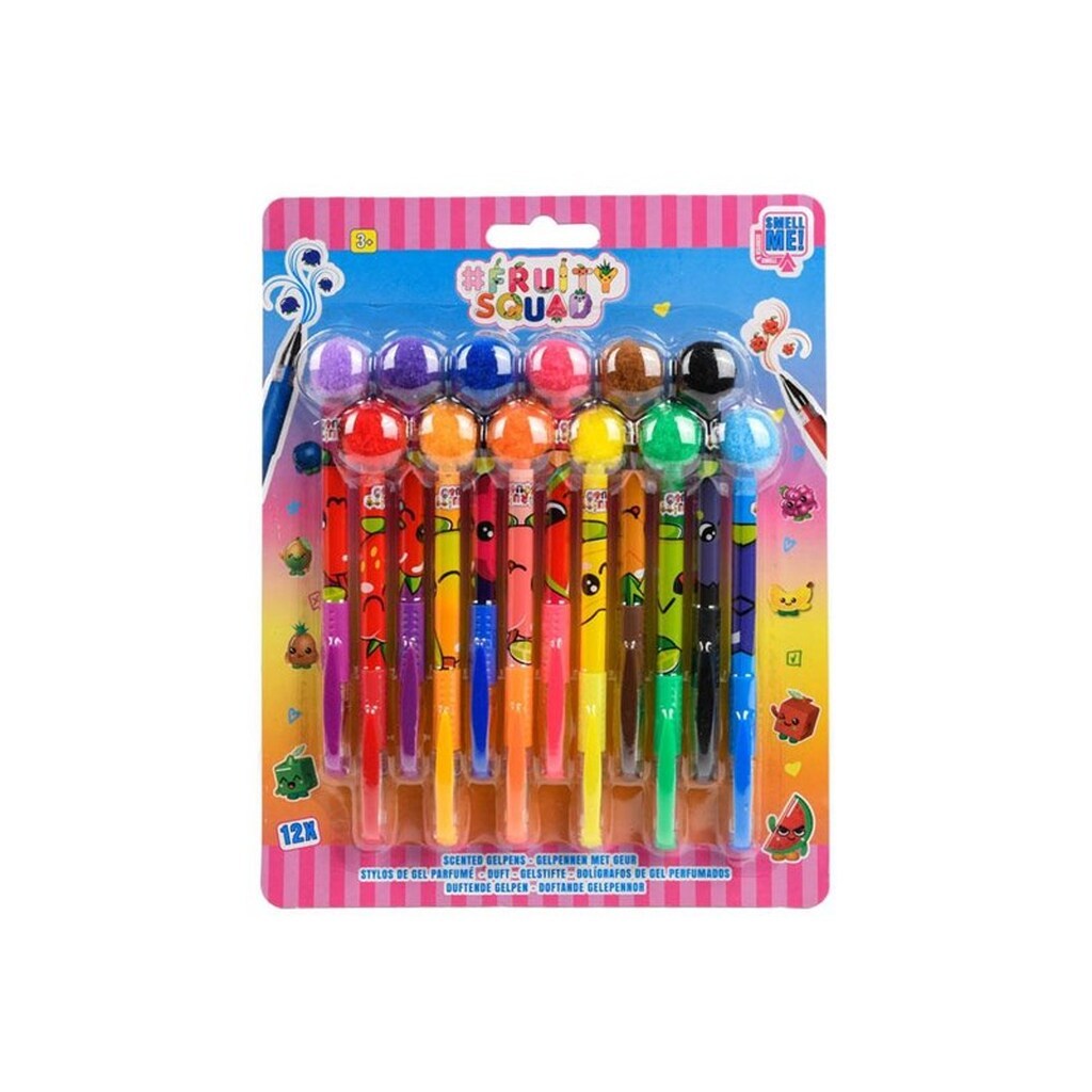 Canenco Fruity Squad PomPom Gel Pens with Fragrance 12pcs