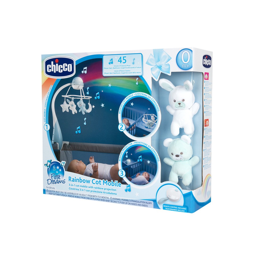 Chicco Rainbow cot mobile light blue