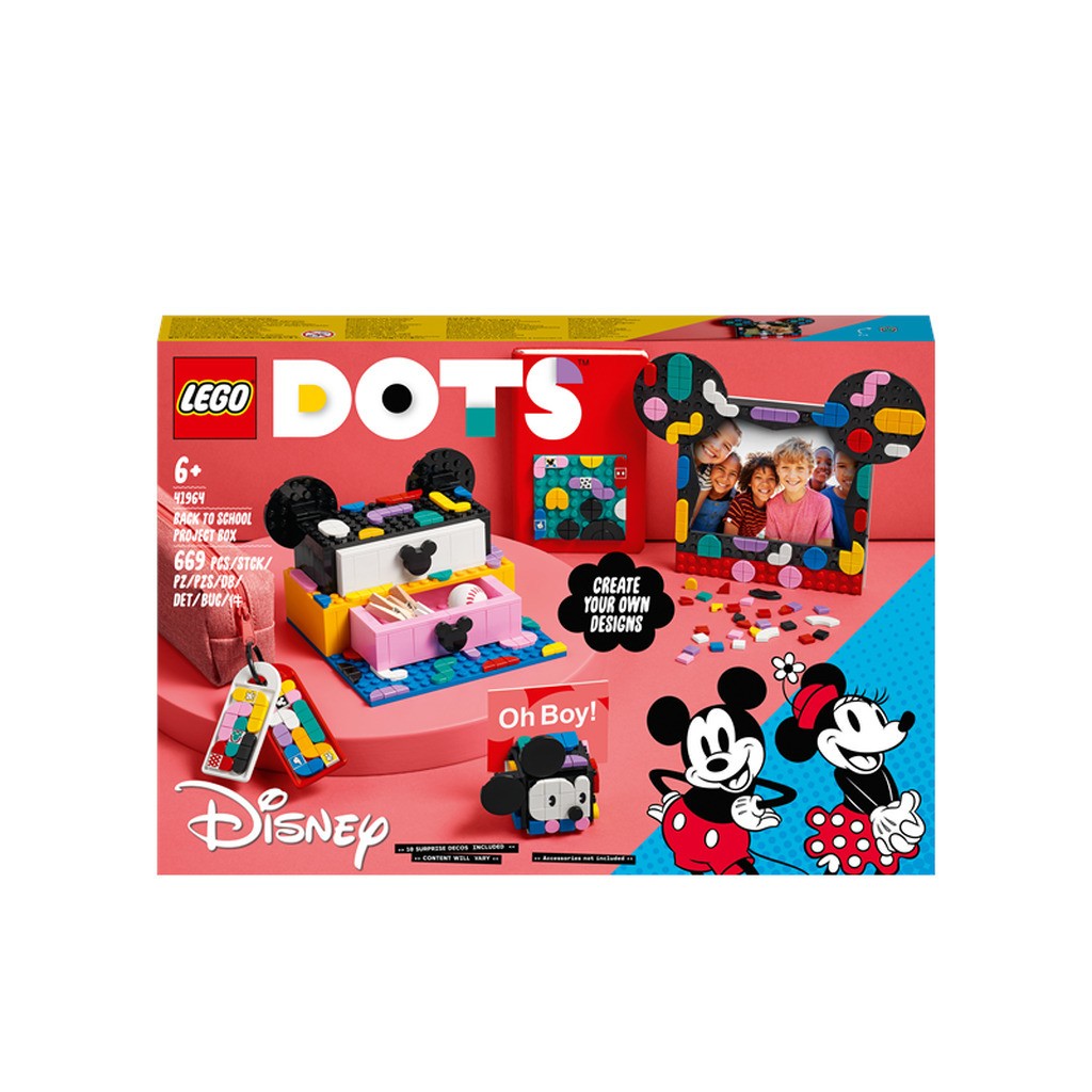 LEGO DOTS 41964 Mickey Mouse og Minnie Mouse skolestart-projektæske