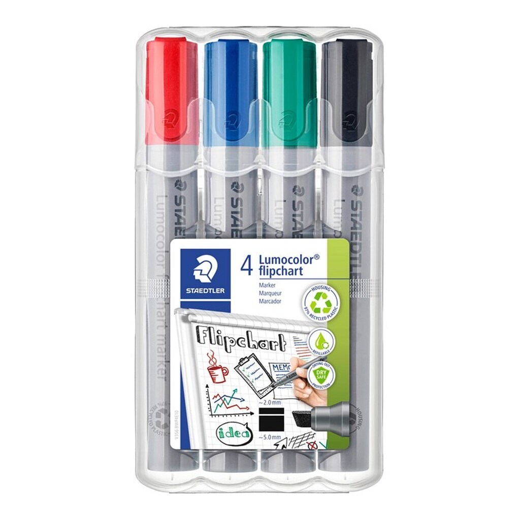 Staedtler Lumocolor Flip C-Marker 2-5mm 4 ass/boks