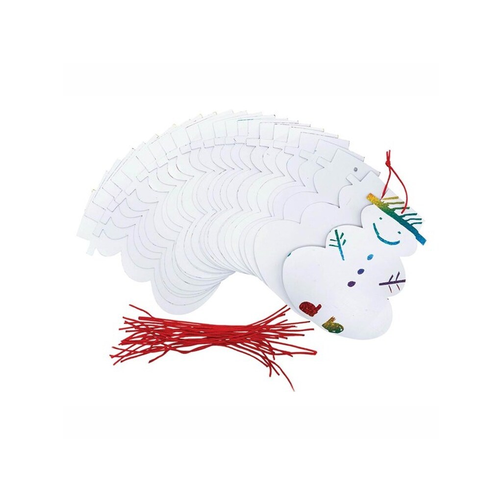 Colorations Scratch Card Snowman Christmas Pendant Set of 24