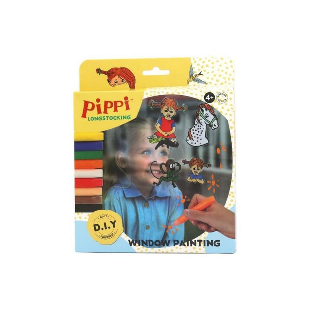 Pippi vinduesmaling m/9 tusser &amp; 4 motiver