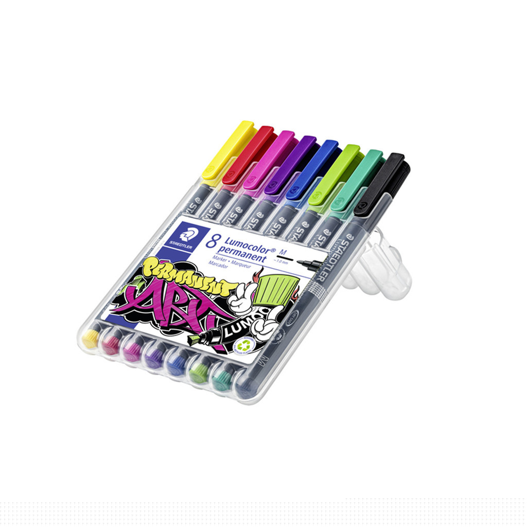 Staedtler Lumocolor Perm M 1,0mm 8 ass/boks