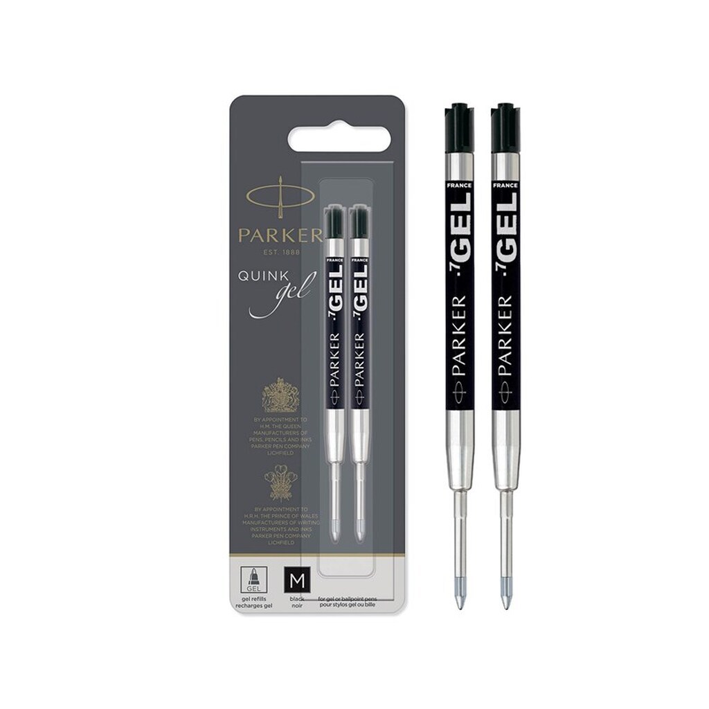 Parker PARKER gelblækpatroner, medium spids (0,7 mm), sort, 2 stk.