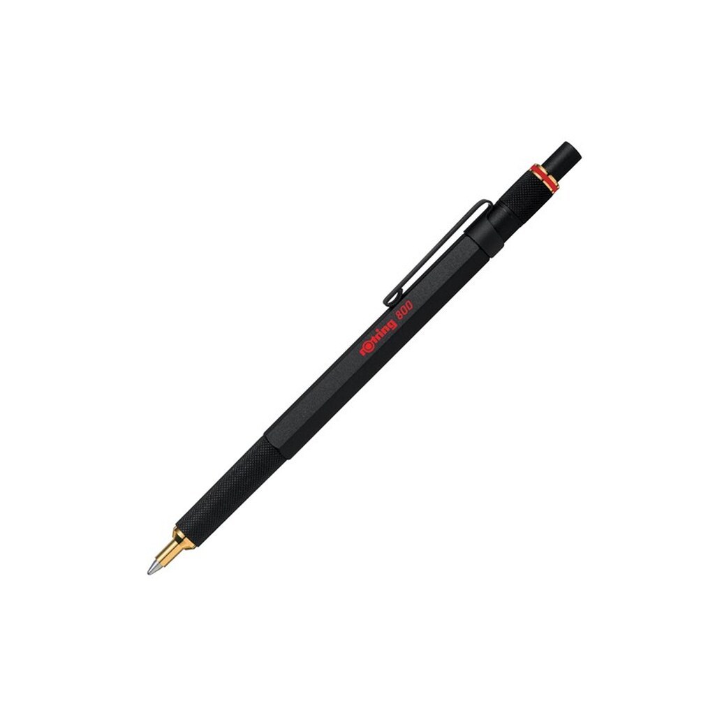 Rotring rOtring 800 kuglepen | Mellempunkt | Sort blæk | Sort tønde | Genopfyldning